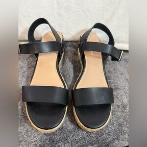 Tommy Bahama Jona Black Espadrilles Wedge Sandals size 7.5